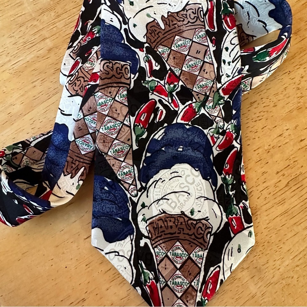 Tabasco Ice Cream Silk Blue Neck Tie